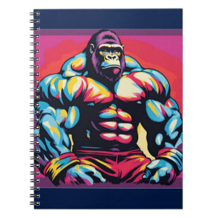 Carnet Gorilla Bodybuilder Lifter Pop Art Dessin