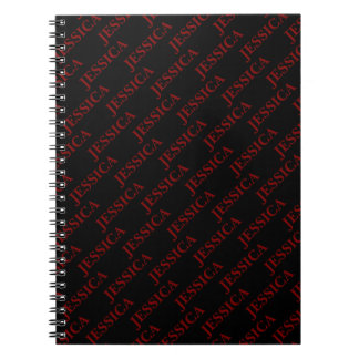 Carnet Goth Girly Red & Black Name Feminine Office