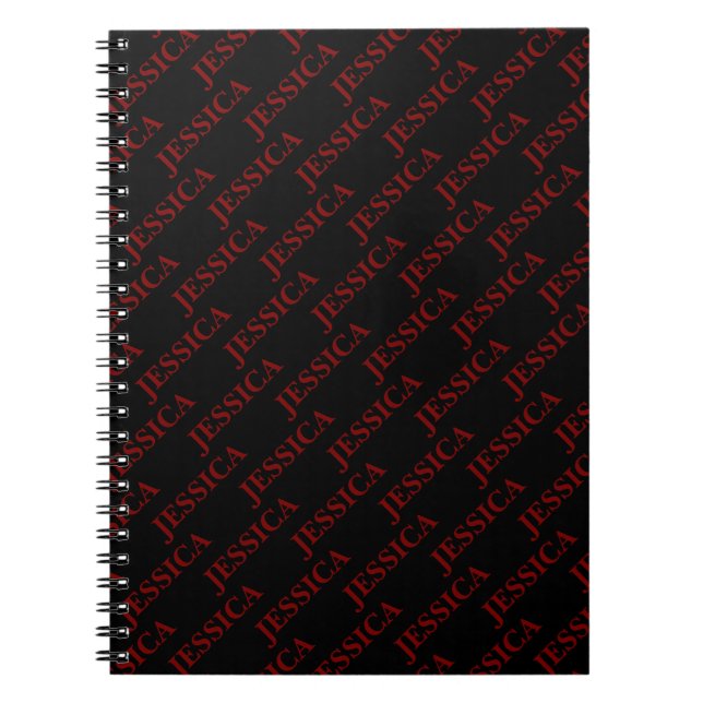 Carnet Goth Girly Red & Black Name Feminine Office (Devant)