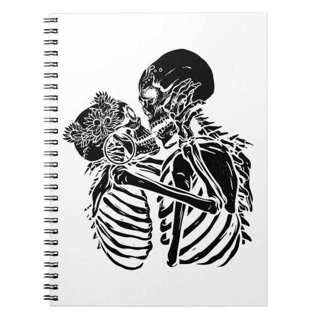 Carnet goth squelette amoureux valentines (Devant)