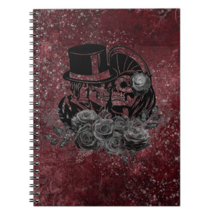 Carnet Gothique Kissing Skulls Couple Et Sang Rouge Étern