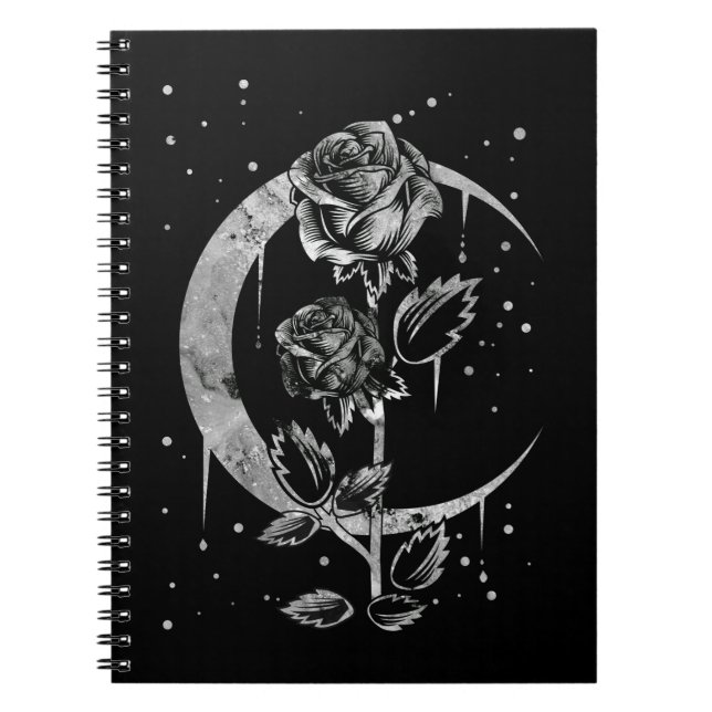 Carnet Gothique Moon Rose Croissant de cuisine Art (Devant)