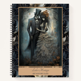 Carnet Gothique Noir Romantique Squelette mariée Groom