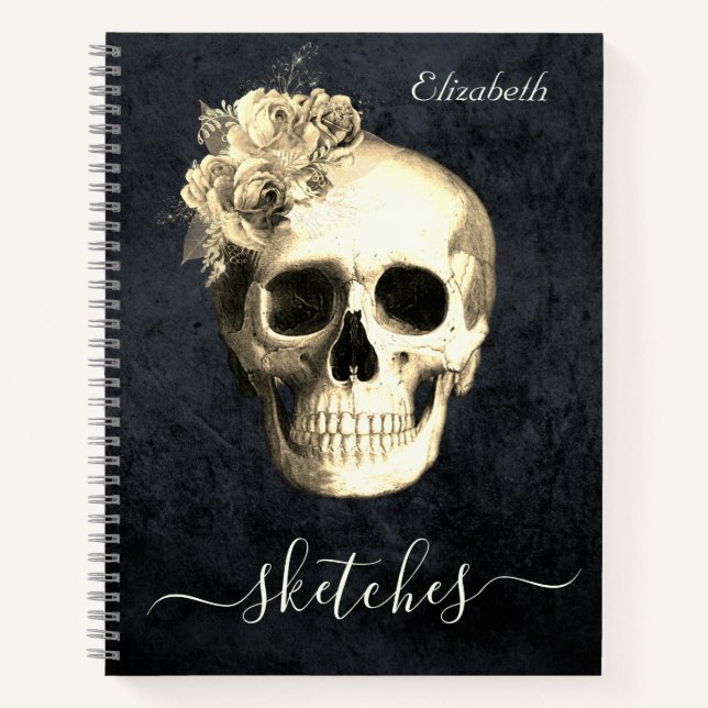 Carnet Gothique Skull personnalisé Sketch Book (Devant)