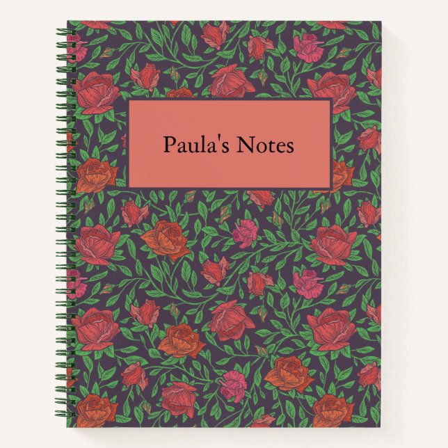 Carnet Gothique Victorien Roses Rouges & Fuchsia Parfaite (Devant)