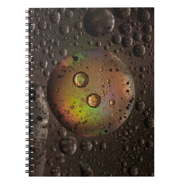Carnet gouttelettes d'eau sur panneau de verre (Devant)