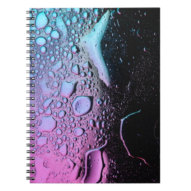 Carnet gouttelettes d'eau sur panneau de verre (Devant)