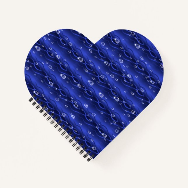 Carnet gouttes de pluie sur le métal bleu (Devant)