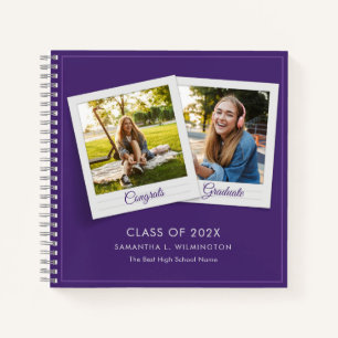 Carnet Graduate 2025 Photos Graduation Purple Invité