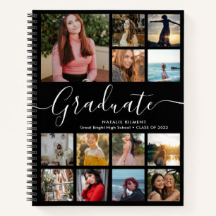 Carnet Graduate Photo Collage Graduation Noir et or