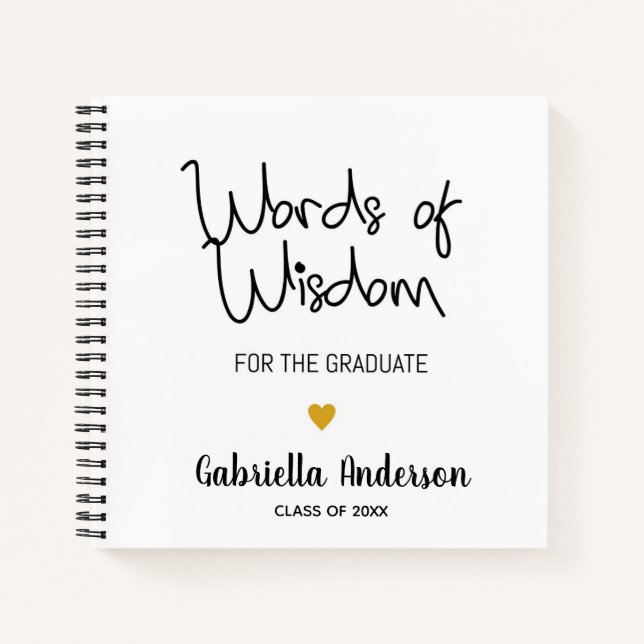Carnet Graduation Mots de sagesse pour les diplômés (Devant)