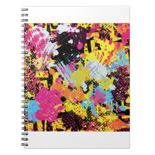 Carnet Graffiti bright psychedelic seamless pattern illus