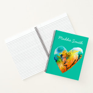 Carnet Graffiti coeur aquarelle art