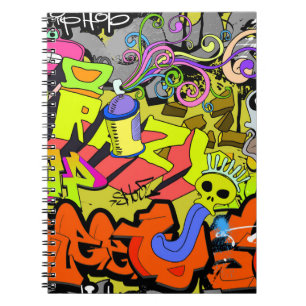 Carnet Graffiti urbain : mur d'art Vintage
