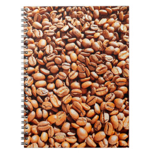 Carnet grains de café aromatiques rôtis au soleil, café