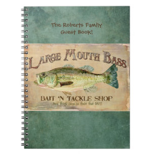 Carnet Grand bleu de décor de cabine de lac bass Fishing
