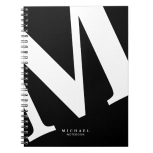 Carnet Grand initial Typographie moderne Noir