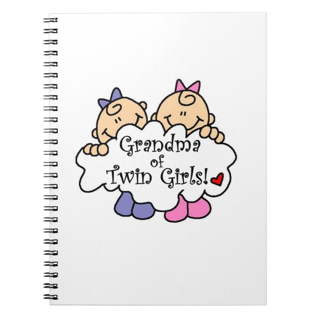Carnet Grand-mère de jumeaux cadeaux de filles (Devant)