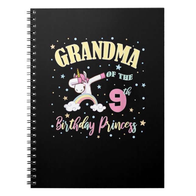 Carnet Grand-Mère Du 9E Anniversaire Princesse Unicorne 9 (Devant)