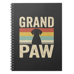 Carnet Grand Paw Chien Rétro Vintage