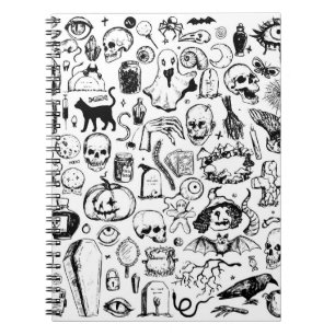 Carnet Grande collection de doodles halloween. Vinta à ma
