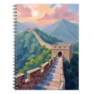 Carnet Grande Muraille de Chine Peinture Aquarelle Voya