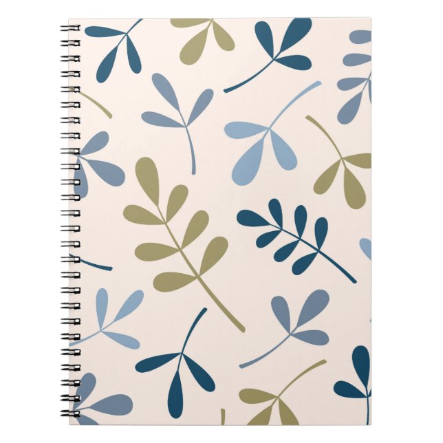 Carnet Grandes Bleus Feuille Assortis Crème Or (Devant)