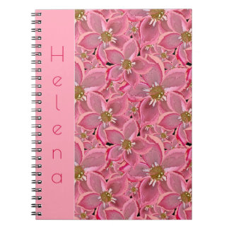 Carnet Grandes fleurs roses.