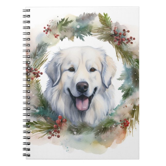 Carnet Grandes Pyrénées Tasse de Noël de la couronne (Devant)