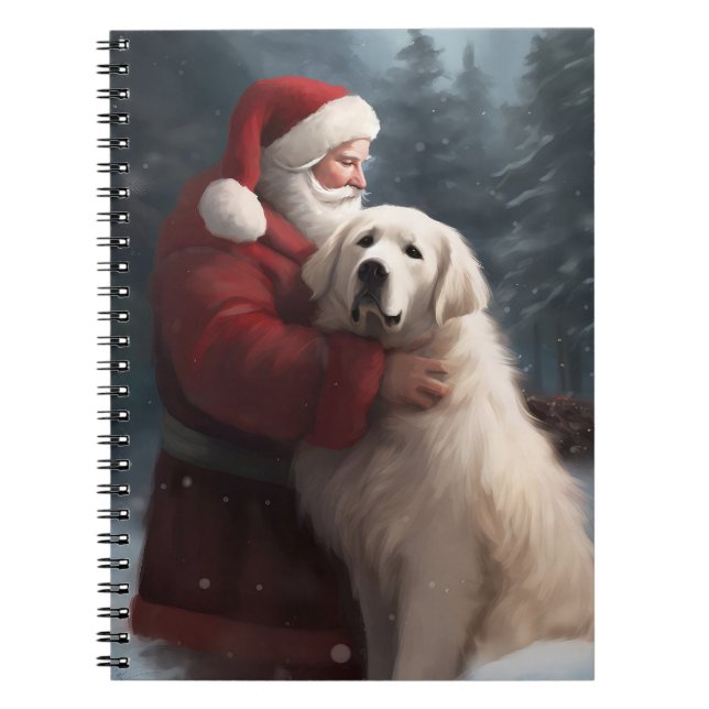 Carnet Grands Pyrénées avec Noël Festif du Père Noël (Devant)
