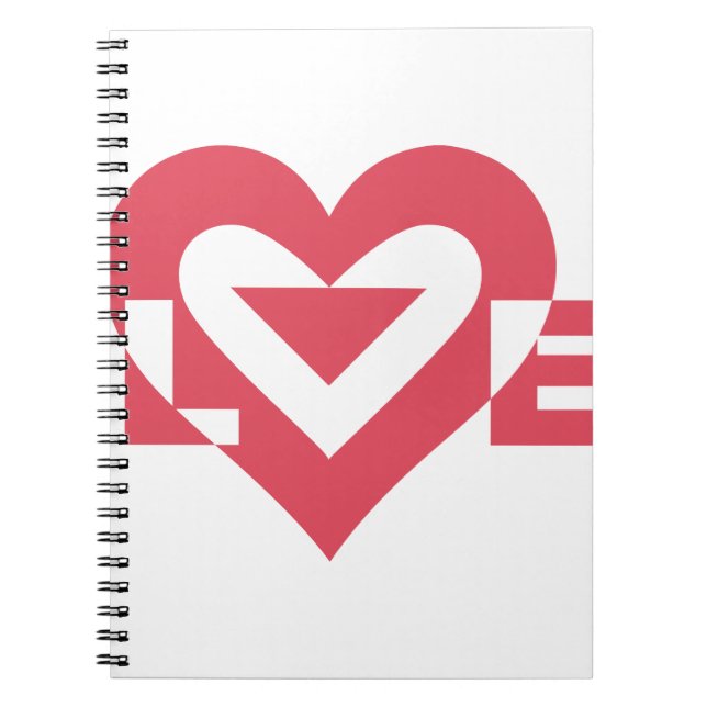 Carnet Graphique d'amour cool, rose cerise (Devant)