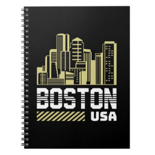 Carnet Graphique de la skyline de Boston États-Unis   Vil