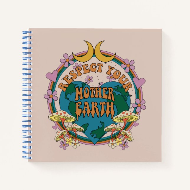 Carnet Graphique de la Terre mère rétro des années 70 (Devant)