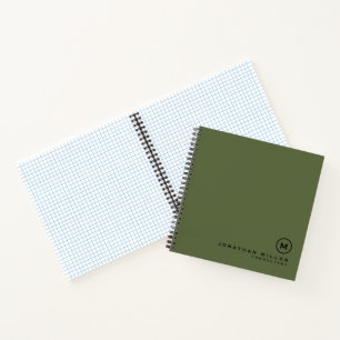 Carnet Graphique de monogramme classique minimal d'olive