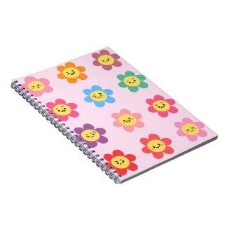 Carnet Graphique des émotions de fleurs Kawaii mignonnes