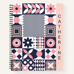 Carnet Gras floral géométrique du milieu du siècle person