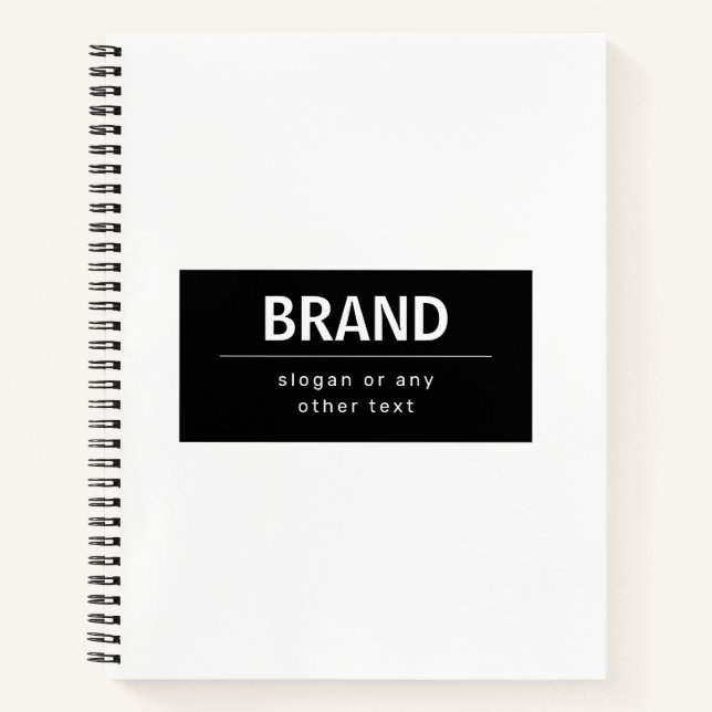 Carnet Gras Marque moderne ou nom commercial | Noir et bl (Devant)