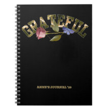 Grateful Rose de typographie d'or et papillon