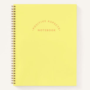 Carnet Gratitude Aspects positifs Minimaliste Jaune