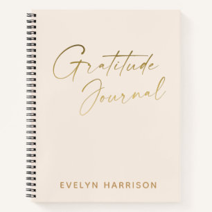 Carnet Gratitude personnalisée minimaliste élégant