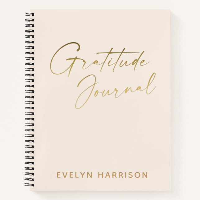 Carnet Gratitude personnalisée minimaliste élégant (Devant)