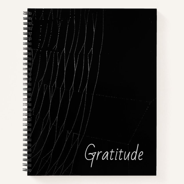Carnet "Gratitude" White Spiderweb Arrière - plan noir (Devant)