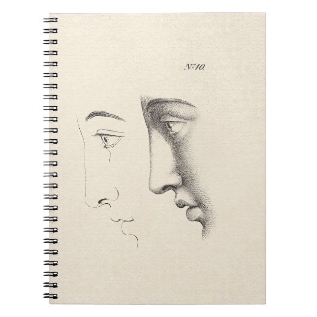 Carnet Gravure française d'antiquité du profil de l'homme (Devant)