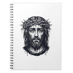 Carnet Gravure Vintage Couronne d'Épines Portrait Sacré 