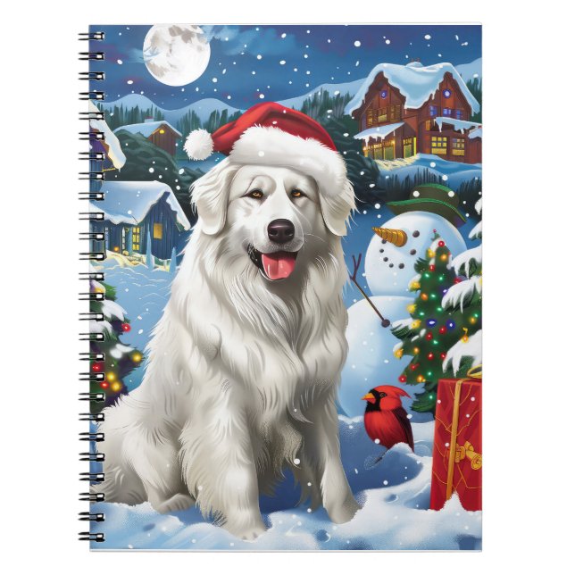 Carnet Great Pyrenees Winter Wonderland Noël Joie (Devant)