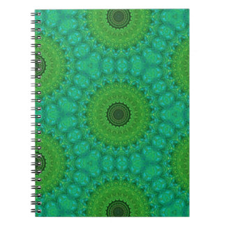 Carnet Green and Blue Circular Pattern Spiral Notebook