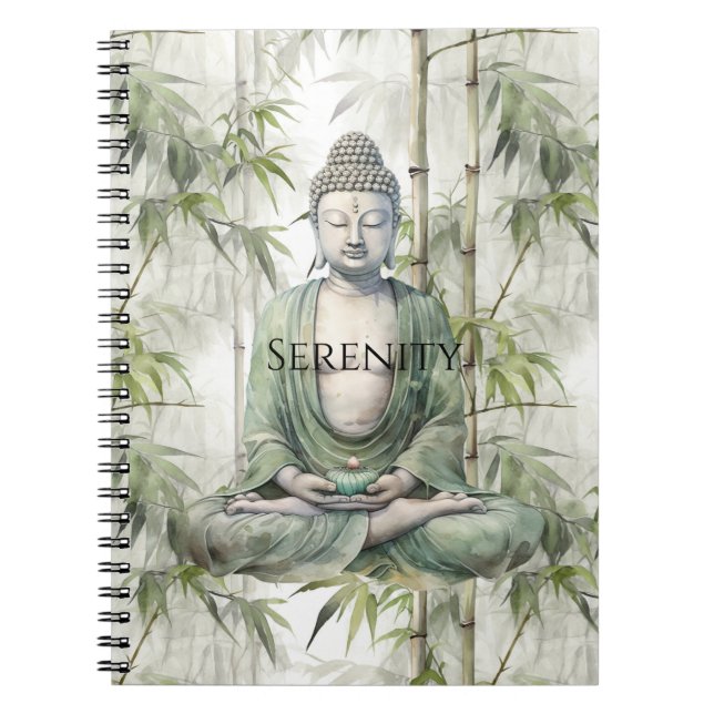 Carnet Green Bamboo Serenity Buddha (Devant)