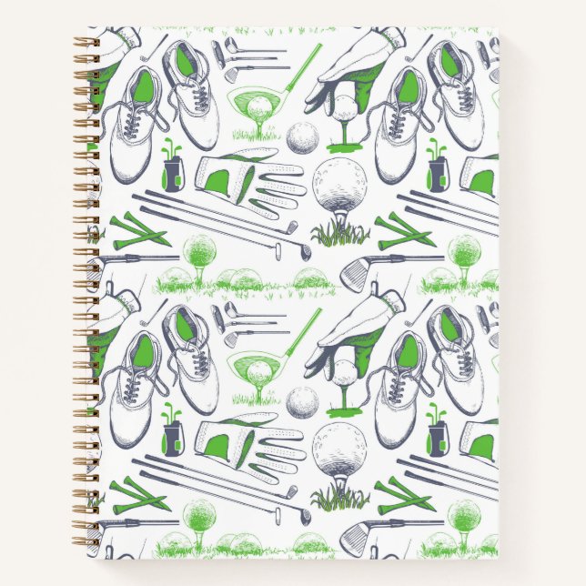 Carnet Green Golf Icons Motif (Devant)
