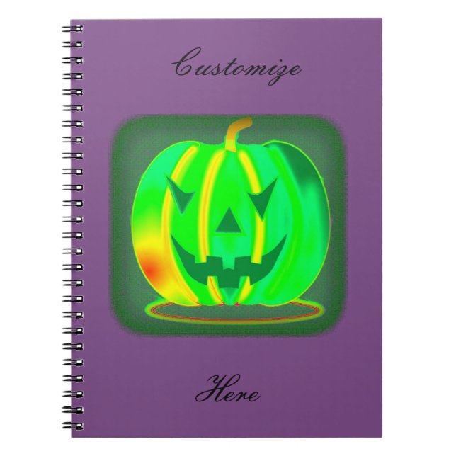 Carnet Green Jack olantern Halloween Thunder_Cove (Devant)
