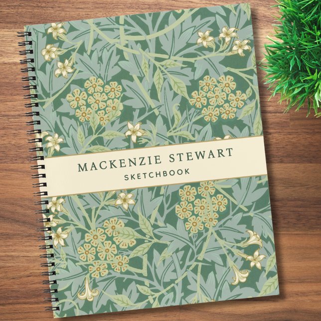 Carnet Green Jasmine Botanical Pattern Sketchbook (Créateur téléchargé)